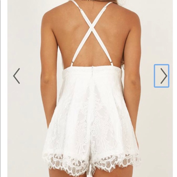 SHOWPO GOOD FRIEND PLAYSUIT IN WHITE LACE - Picture 3 of 3